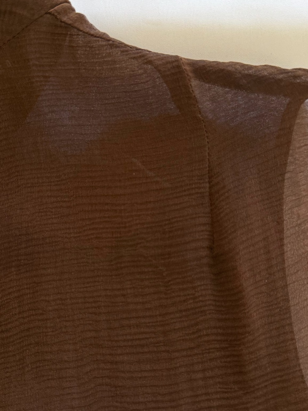 AKRIS 100% Silk Chocolate Brown Pleated Blouse Size 6 - Picture 16 of 16